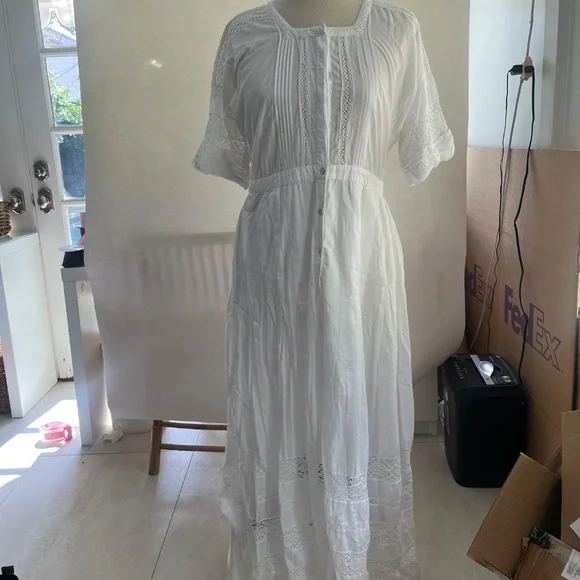Love Shack Fancy Edie Dress - white size L - Picture 6 of 11